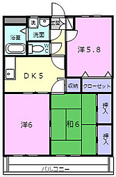 メゾン・ド・マリエール 3DKの間取図画像