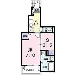 パリス・デイジー 1SKの間取図画像
