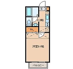 ソレアードK 1Kの間取図画像