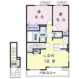 ファミーユカンパーニュ 2LDKの間取図画像