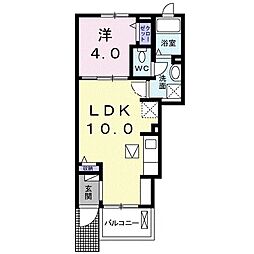 ヴィラクレール4 1LDKの間取図画像