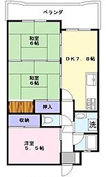 JR東海道・山陽本線 彦根駅 徒歩27分の賃貸マンション 7階3DKの間取り