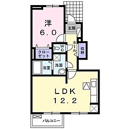ル・リアンC 1LDKの間取図画像