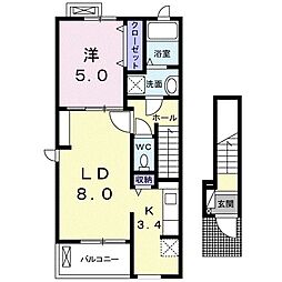 アイリス 1LDKの間取図画像