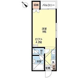 フォレスト和白 1階ワンルームの間取り