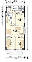 JR東北本線 岩沼駅 徒歩15分の賃貸マンション 5階3LDKの間取り