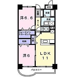ラグジュアリー 2LDKの間取図画像