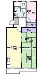JR東海道・山陽本線 河瀬駅 徒歩4分の賃貸アパート 3階3LDKの間取り