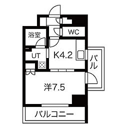 ラフルール連坊 1DKの間取図画像
