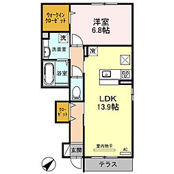 JR東海道・山陽本線 彦根駅 徒歩16分の賃貸アパート 1階1LDKの間取り