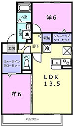 サンフォレスタA 2LDKの間取図画像