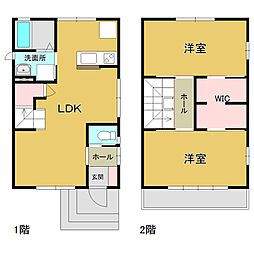 船岡テラスA 2LDKの間取図画像