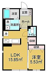 エスポアール 1LDKの間取図画像