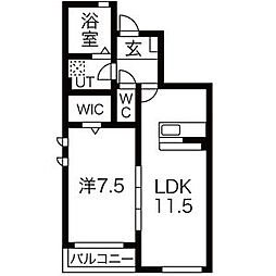 テ・ルーヨ 1LDKの間取図画像