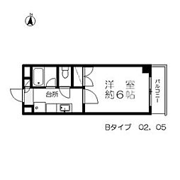 アーバンヒルズ柏木 1階1Kの間取り