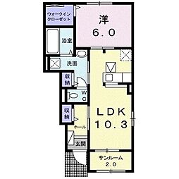 デステニー 1LDKの間取図画像