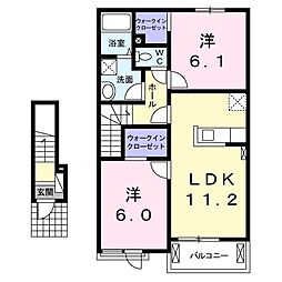プリモコッティ 2LDKの間取図画像