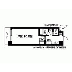 CASA SHIKO 5階1Kの間取り