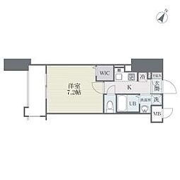 ザレジデンス博多 1Kの間取図画像