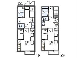 レオパレス薬師山ユイット 1階1Kの間取り