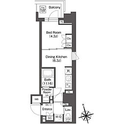 ミリアレジデンス浅草駒形 11階1DKの間取り