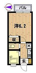 パークスクエア石神井公園 2階1Kの間取り