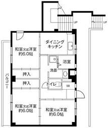 ビレッジハウス串崎1号棟 3DKの間取図画像