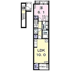 名古屋市営東山線 中村公園駅 バス12分 東条下車 徒歩4分の賃貸アパート 2階1LDKの間取り