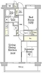 ミレニアム北浦和A棟 2LDKの間取図画像