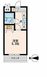 品川中延ステーションレジデンス 4階1Kの間取り