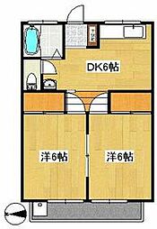 寿マンション 2DKの間取図画像