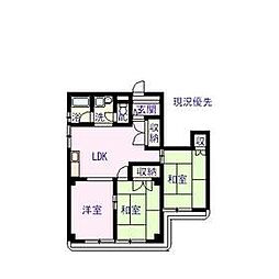豊橋鉄道東田本線 東田坂上駅 徒歩4分の賃貸マンション 3階3DKの間取り