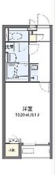クレイノグランシャリオ 2階1Kの間取り