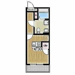 Ａｍｂｉｔｉｏｎ岩槻本町 3階ワンルームの間取り