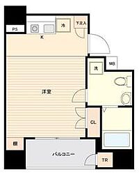 アヴァンツァーレ田端 10階ワンルームの間取り