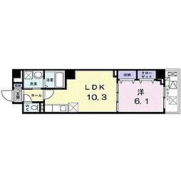 メゾン大淀 1LDKの間取図画像