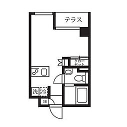 小田急小田原線 代々木八幡駅 徒歩7分の賃貸マンション 1階ワンルームの間取り