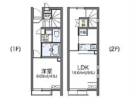 西武新宿線 花小金井駅 バス18分 白山公園下車 徒歩3分の賃貸アパート 1階1LDKの間取り