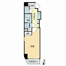 都営新宿線 菊川駅 徒歩4分の賃貸マンション 2階1Kの間取り