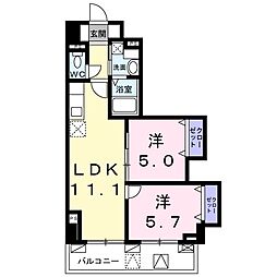 都営新宿線 瑞江駅 徒歩20分の賃貸マンション 4階2LDKの間取り