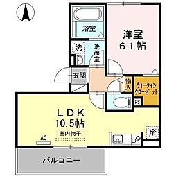 JR東海道本線 岐阜駅 徒歩10分の賃貸アパート 2階1LDKの間取り