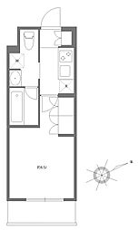 京急本線 立会川駅 徒歩3分の賃貸マンション 3階1Kの間取り