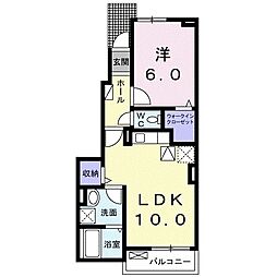 メゾンヴィオラ 1LDKの間取図画像