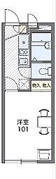 レオパレスコンフォートハウス 2階1Kの間取り