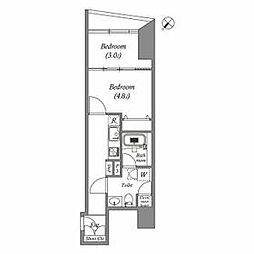 オーパスホームズ三田 9階2Kの間取り