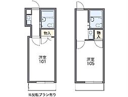 JR南武線 小田栄駅 徒歩11分の賃貸アパート 1階1Kの間取り