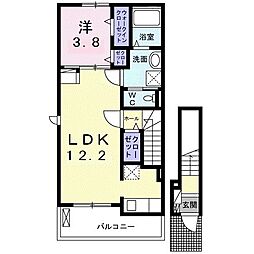 サンテベル 1LDKの間取図画像