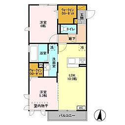 roi del’ours　III 3階2LDKの間取り