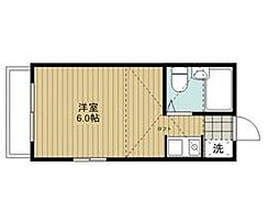 サニーパレス志木 1階ワンルームの間取り