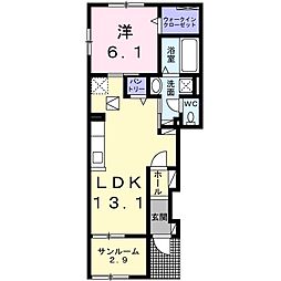 フレスクーラ 1LDKの間取図画像